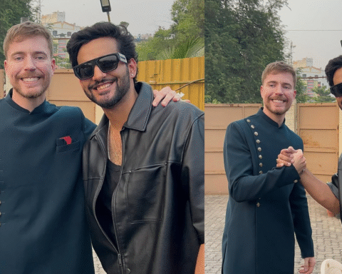 Fukra insaan posing with world biggest youtuber Mr Beast . Fukra insaan networth